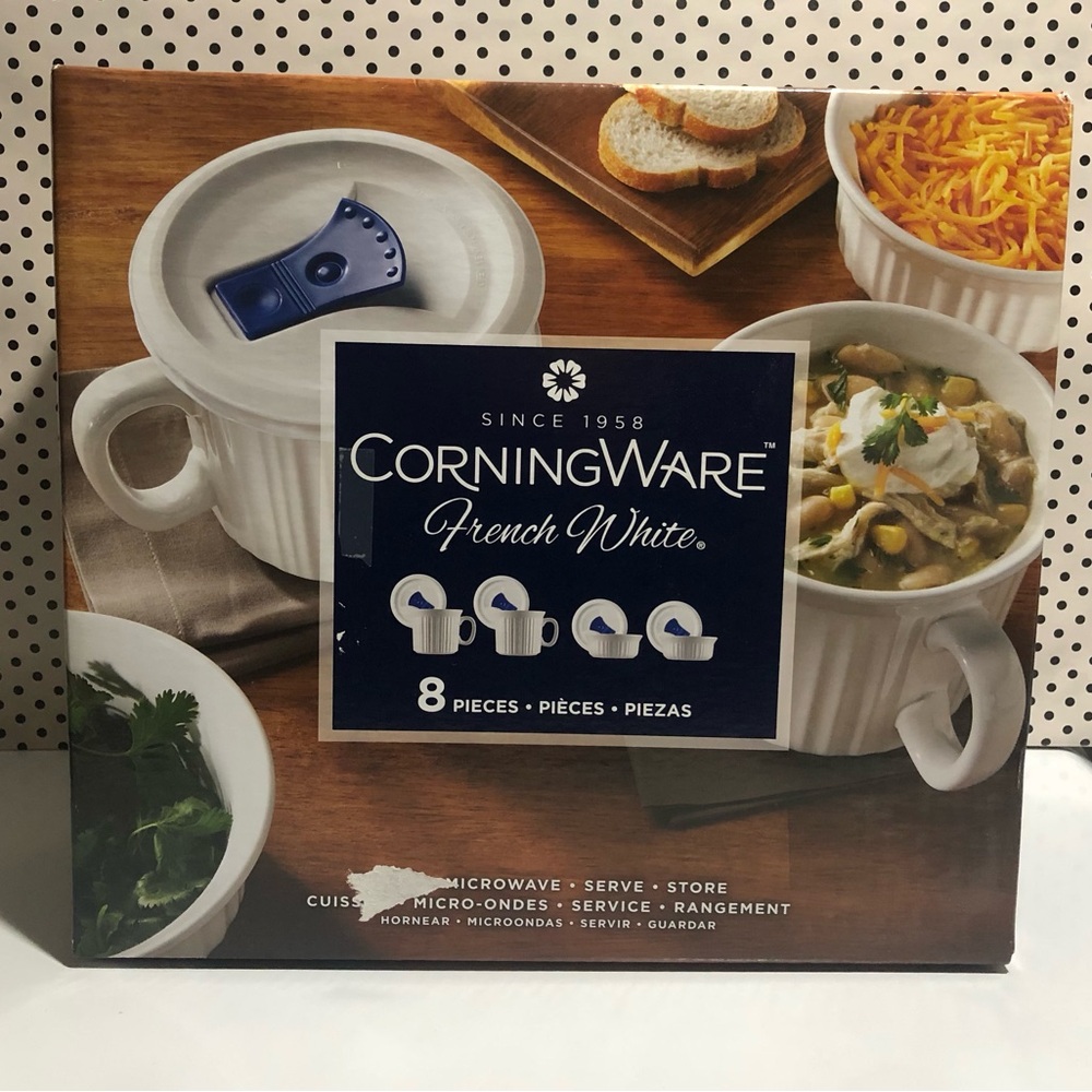 CorningWare French White Serveware Set with Vented Lids